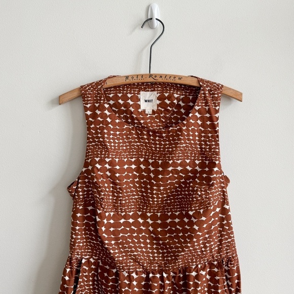 WHIT • Dockside Dress in Abstract Brown/White Print - Picture 4 of 15